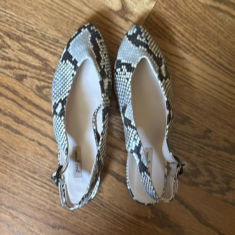 Snake Print Slingback Women Shoes